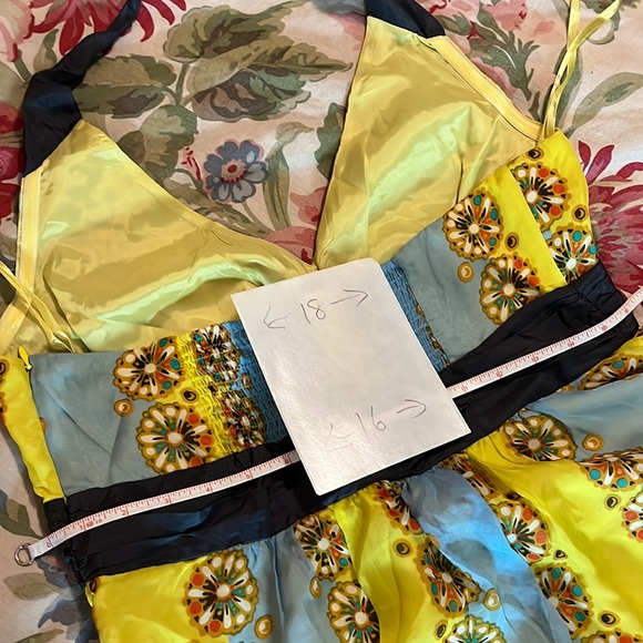 ANTHROPOLOGIE Moulinette Soeurs sz 12 Halter Dress 100% Silk TieNeck Mandela NEW - Picture 14 of 16